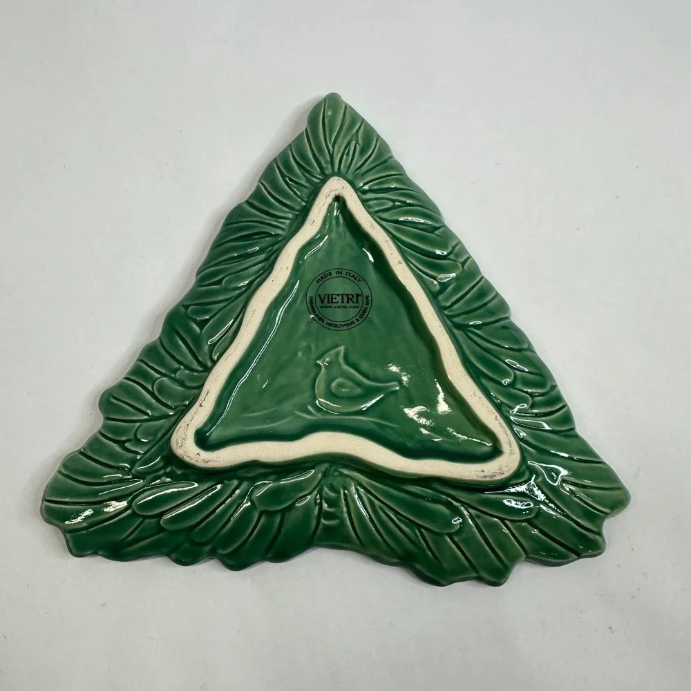 VIETRI Lastra Holiday Figural Tree Dipping Bowl Appetizer Serving Plate